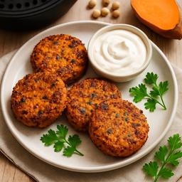 Crispy Sweet Potato & Chickpea Cakes