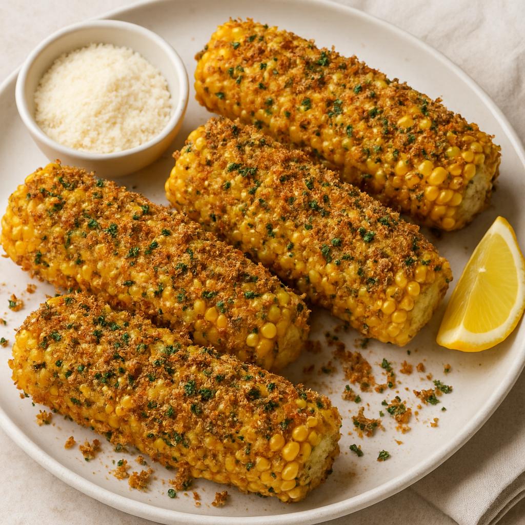Crispy Herb-Parmesan Crusted Sweetcorn