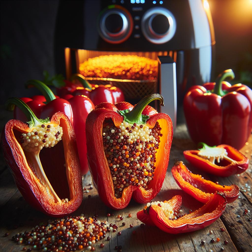Roasted Red Pepper and Quinoa Stuffed Peppers