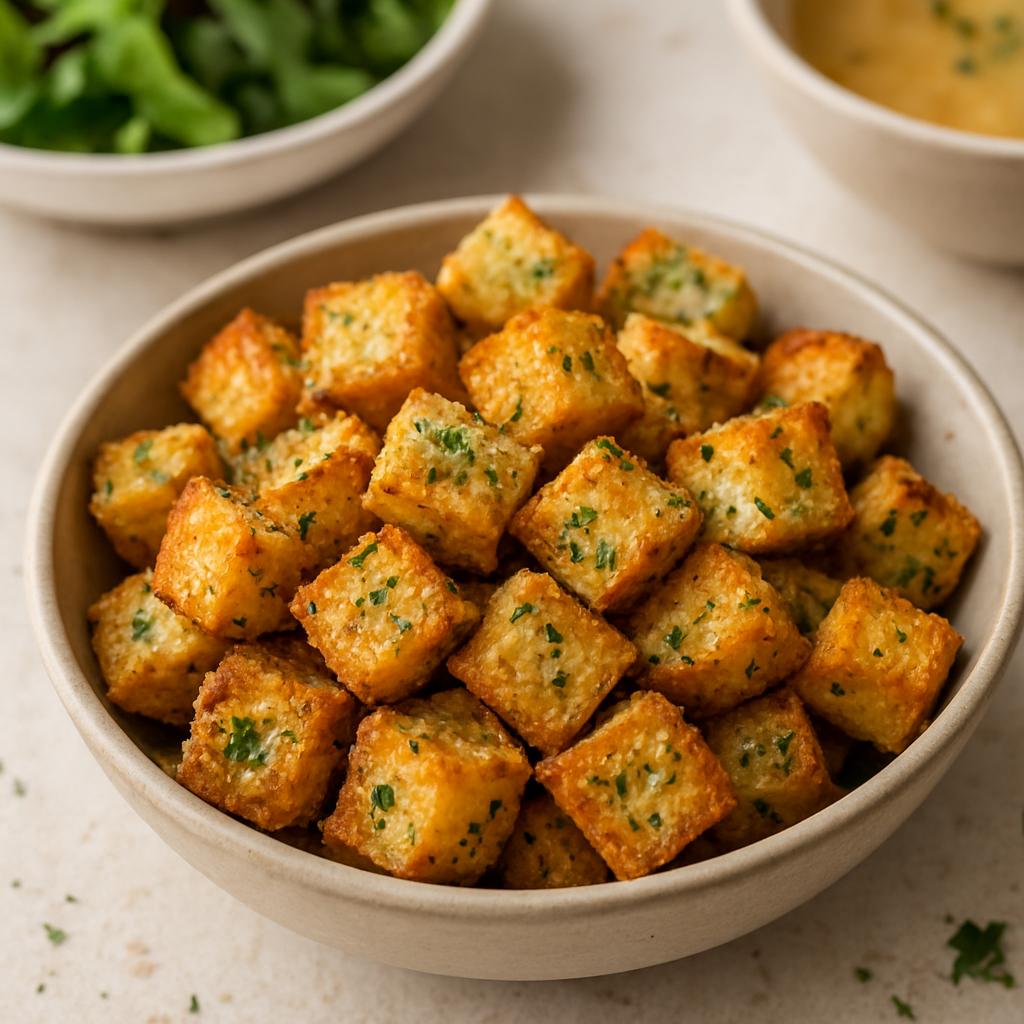 Cheese and Herb Air Fryer Croutons
