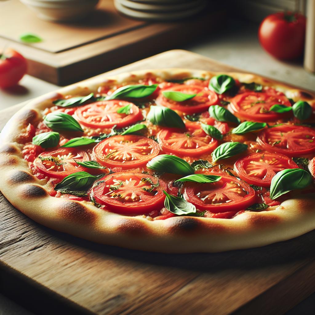 Air Fryer Tomato Basil Flatbread