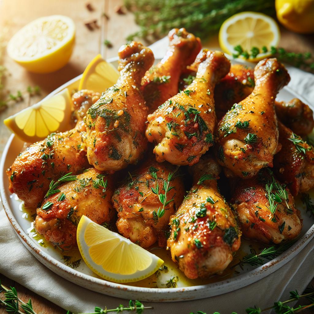 Lemon and Herb Air Fryer Drumsticks