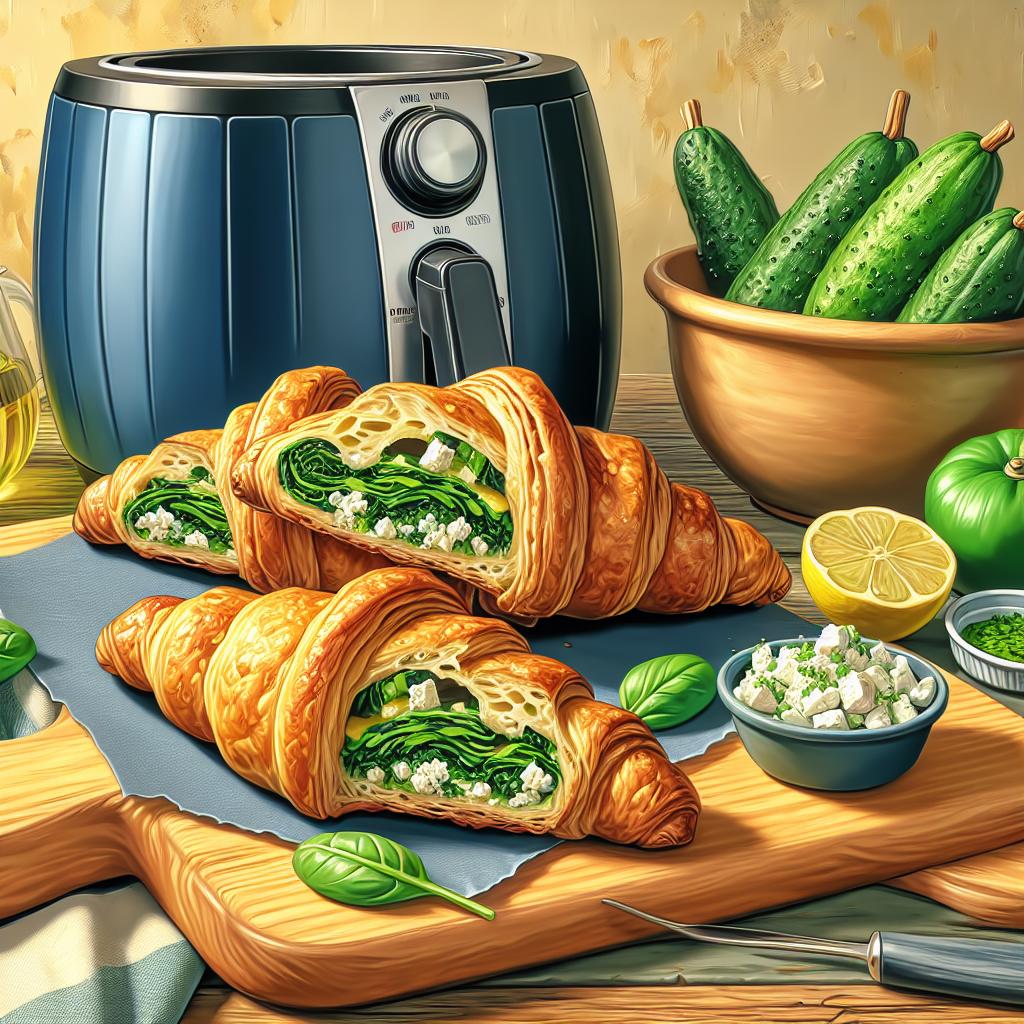 Spinach and Feta Stuffed Croissants