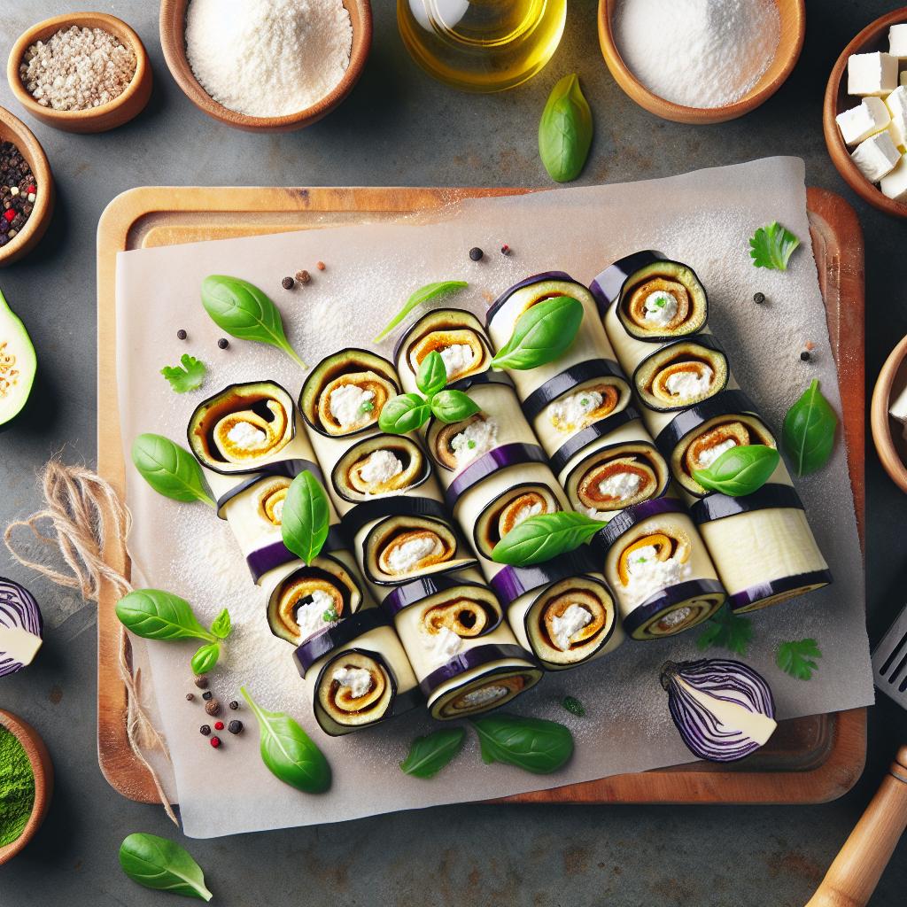 Aubergine and Ricotta Roll-Ups