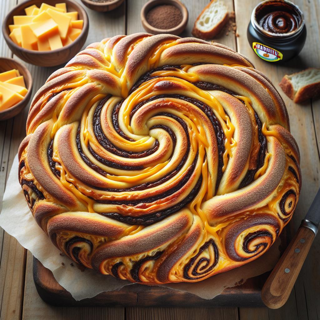 Cheddar and Marmite Swirl Bread