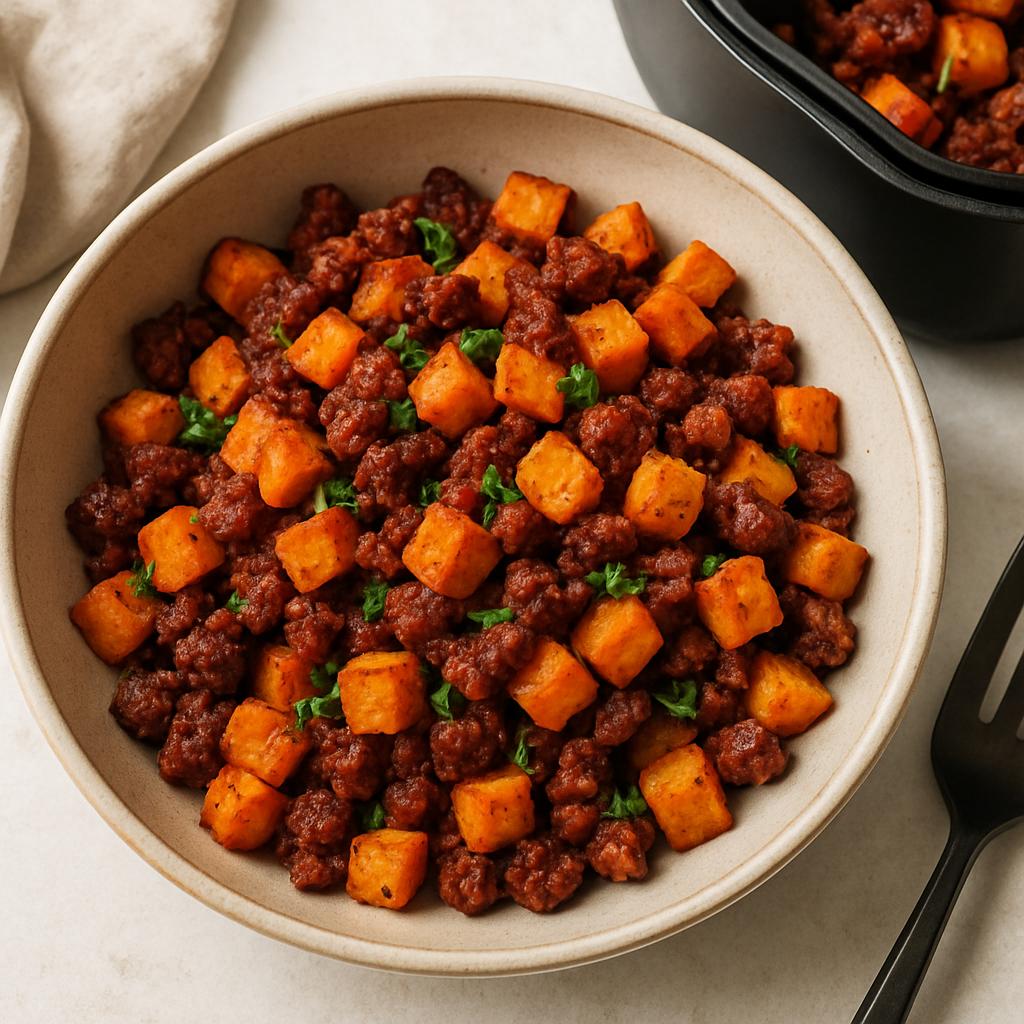 Crispy Chorizo and Sweet Potato Breakfast Hash