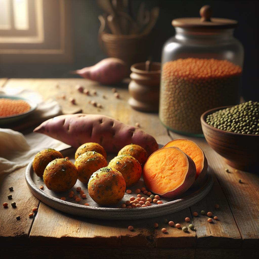 Spiced Lentil and Sweet Potato Balls