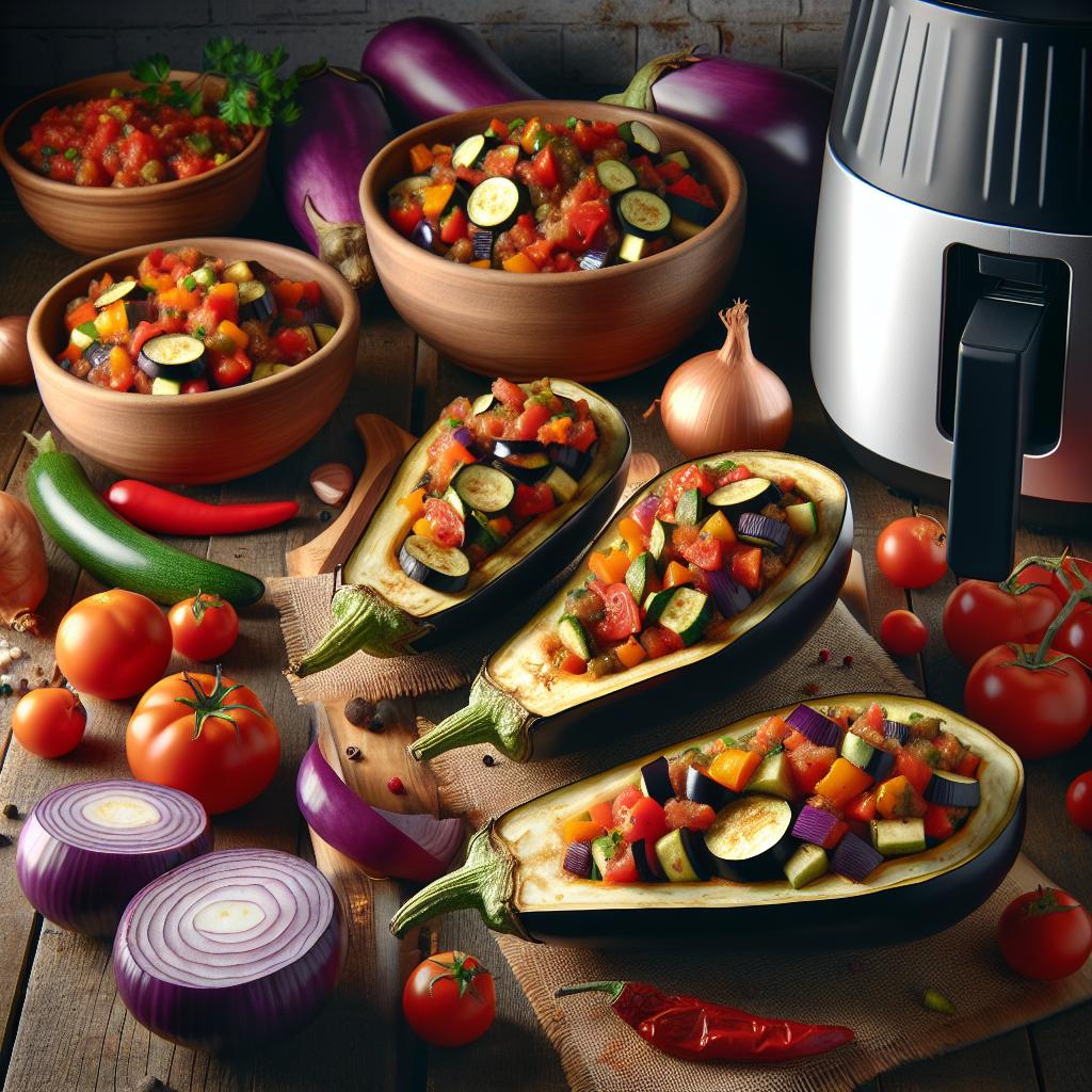 Ratatouille Stuffed Aubergine
