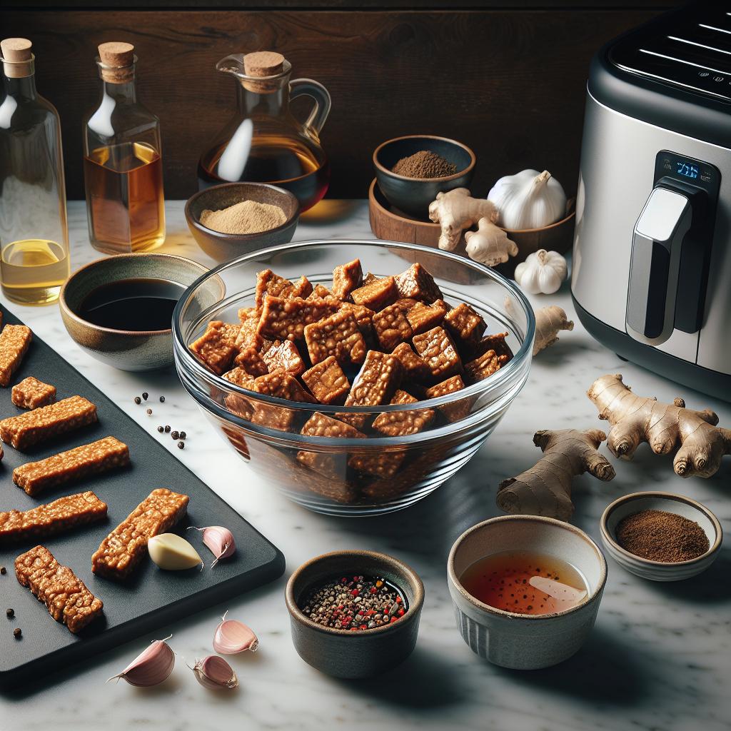 Crispy Marinated Tempeh Strips