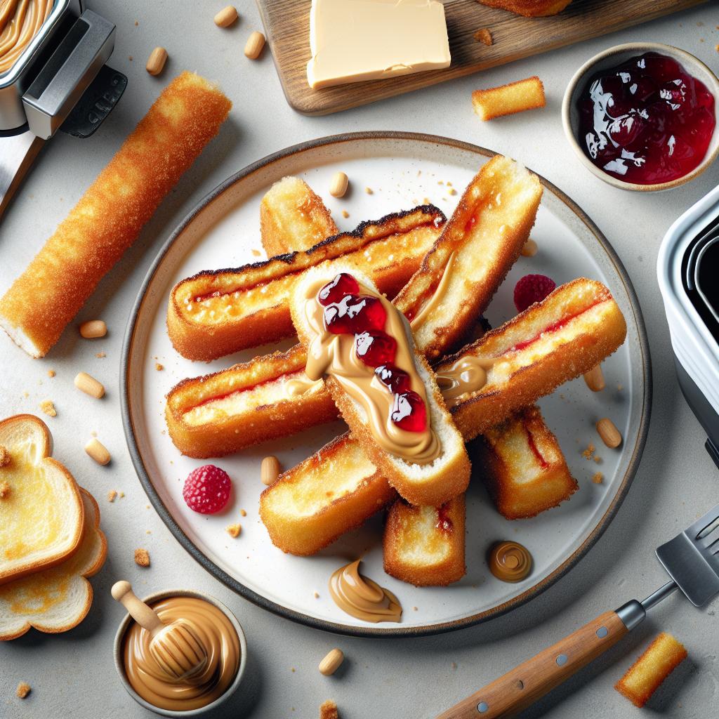 Peanut Butter and Jelly Stuffed French Toast Sticks