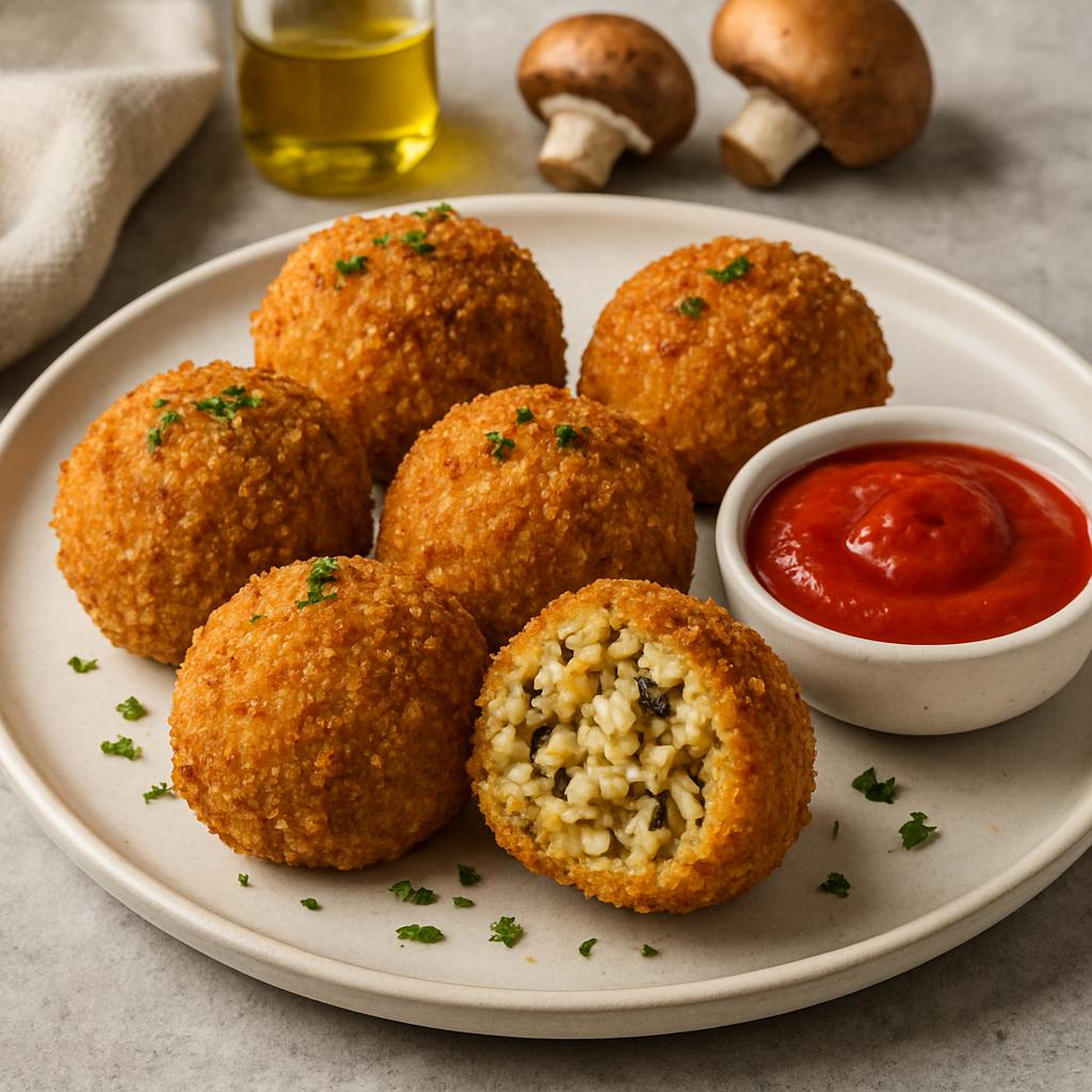 Crispy Mushroom and Truffle Arancini