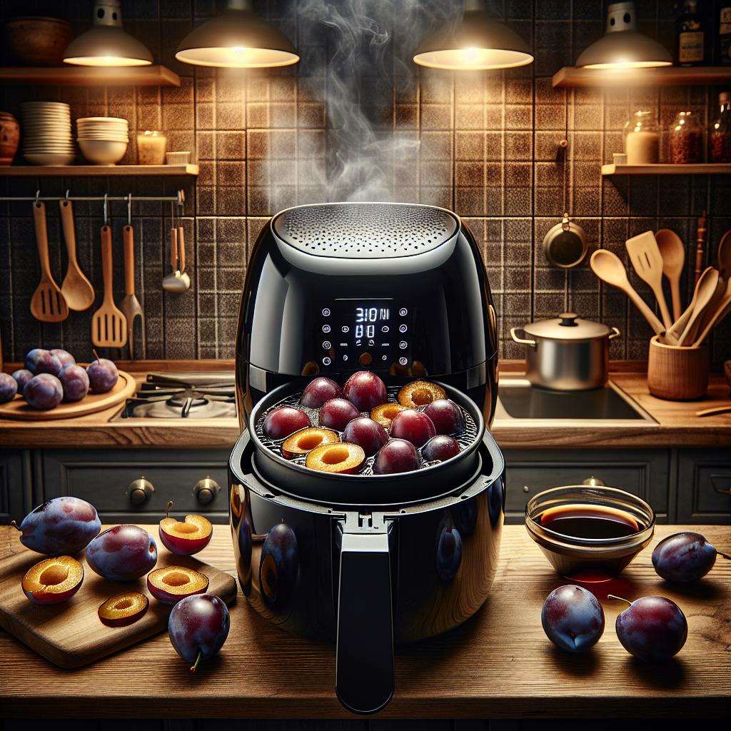 Air-Fried Balsamic Glazed Plums