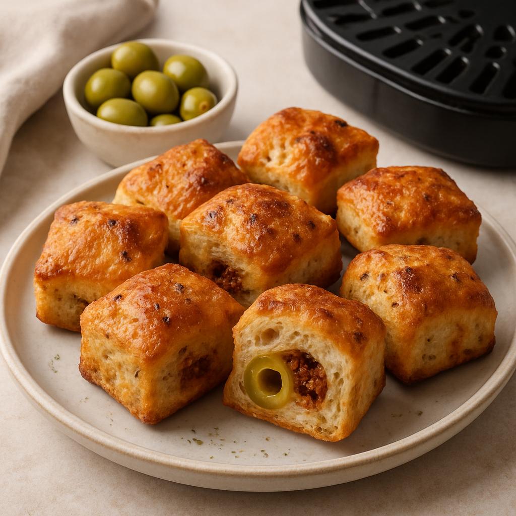 Green Olive and Sun-Dried Tomato Focaccia Bites