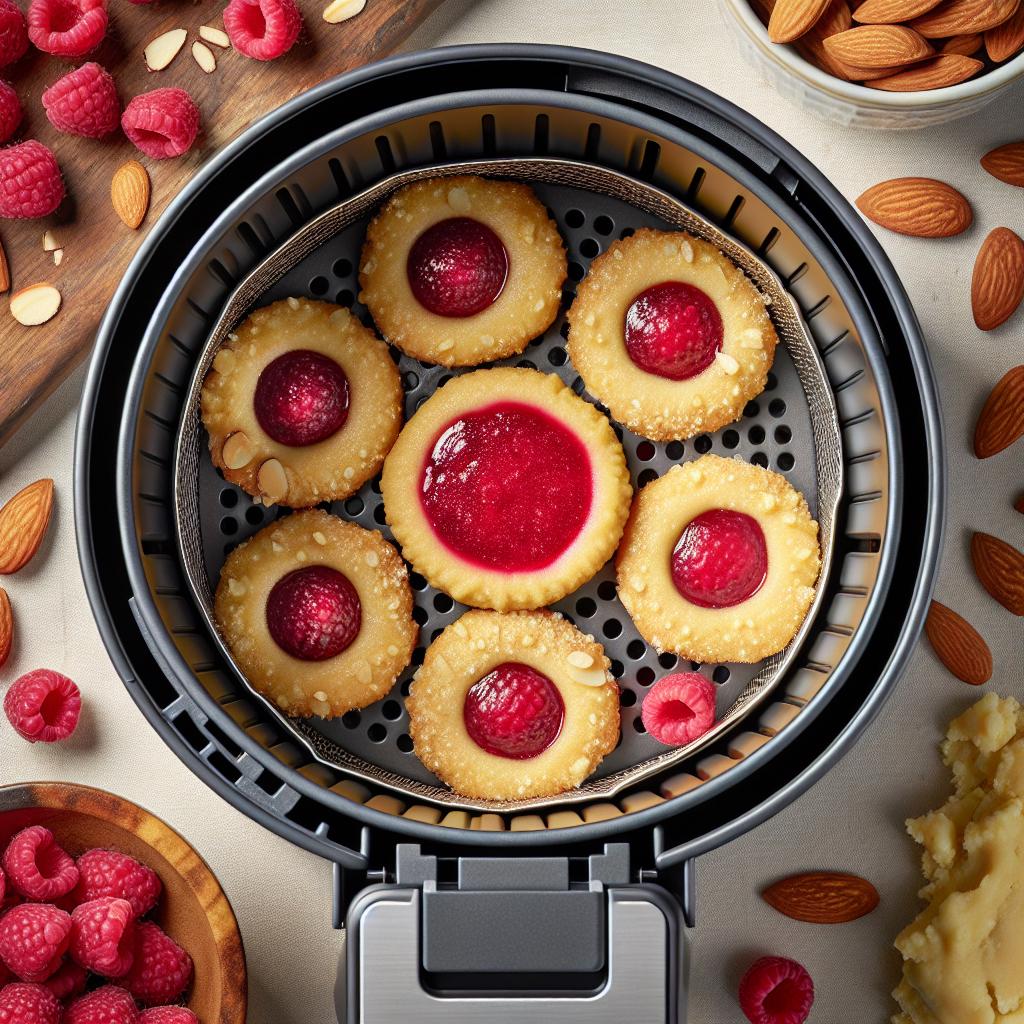 Raspberry Almond Thumbprint Cookies