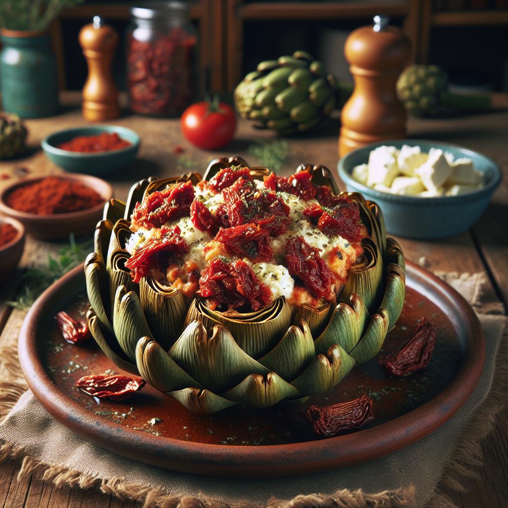 Sun-Dried Tomato and Goat Cheese Stuffed Artichokes
