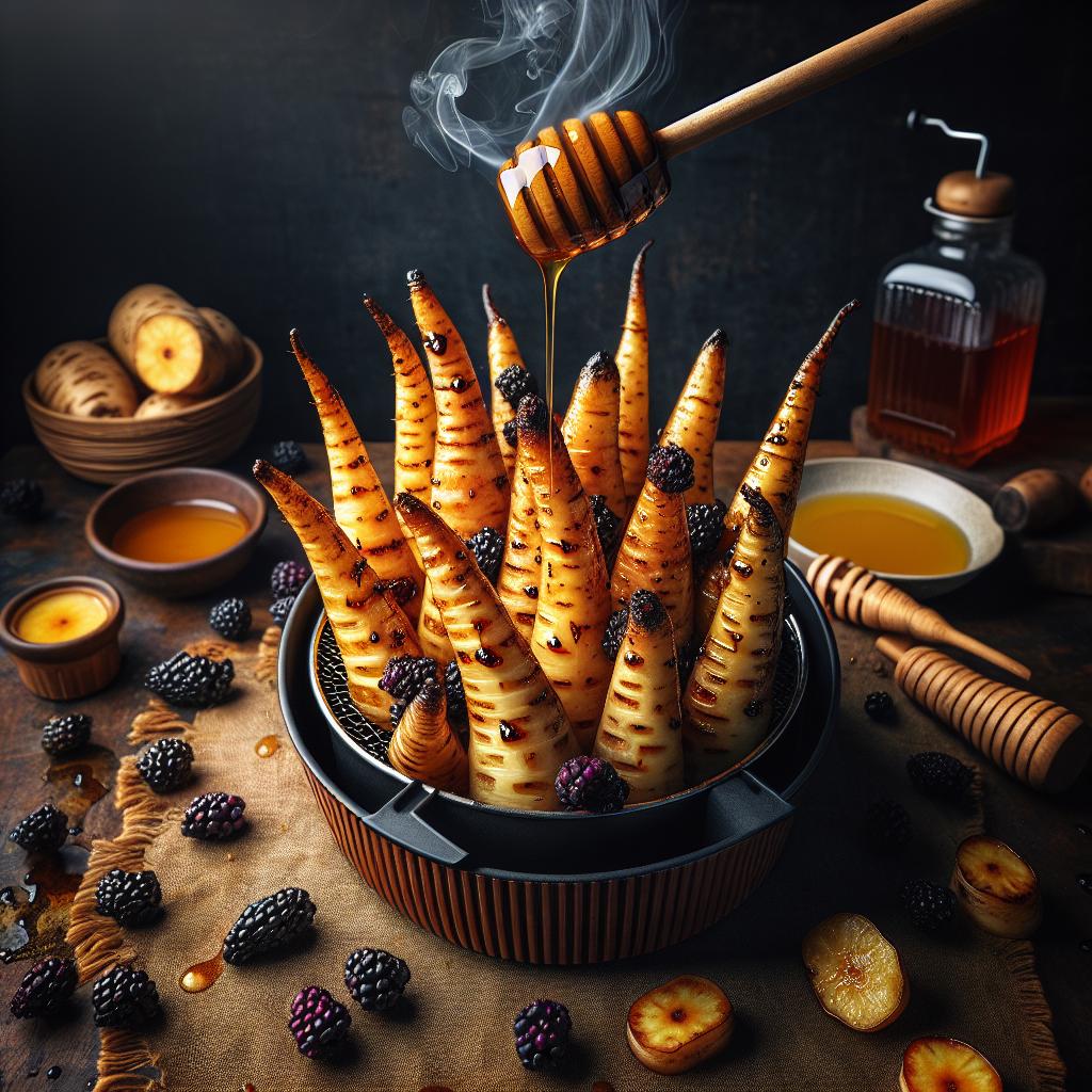 Blackberry Honey Glazed Parsnips