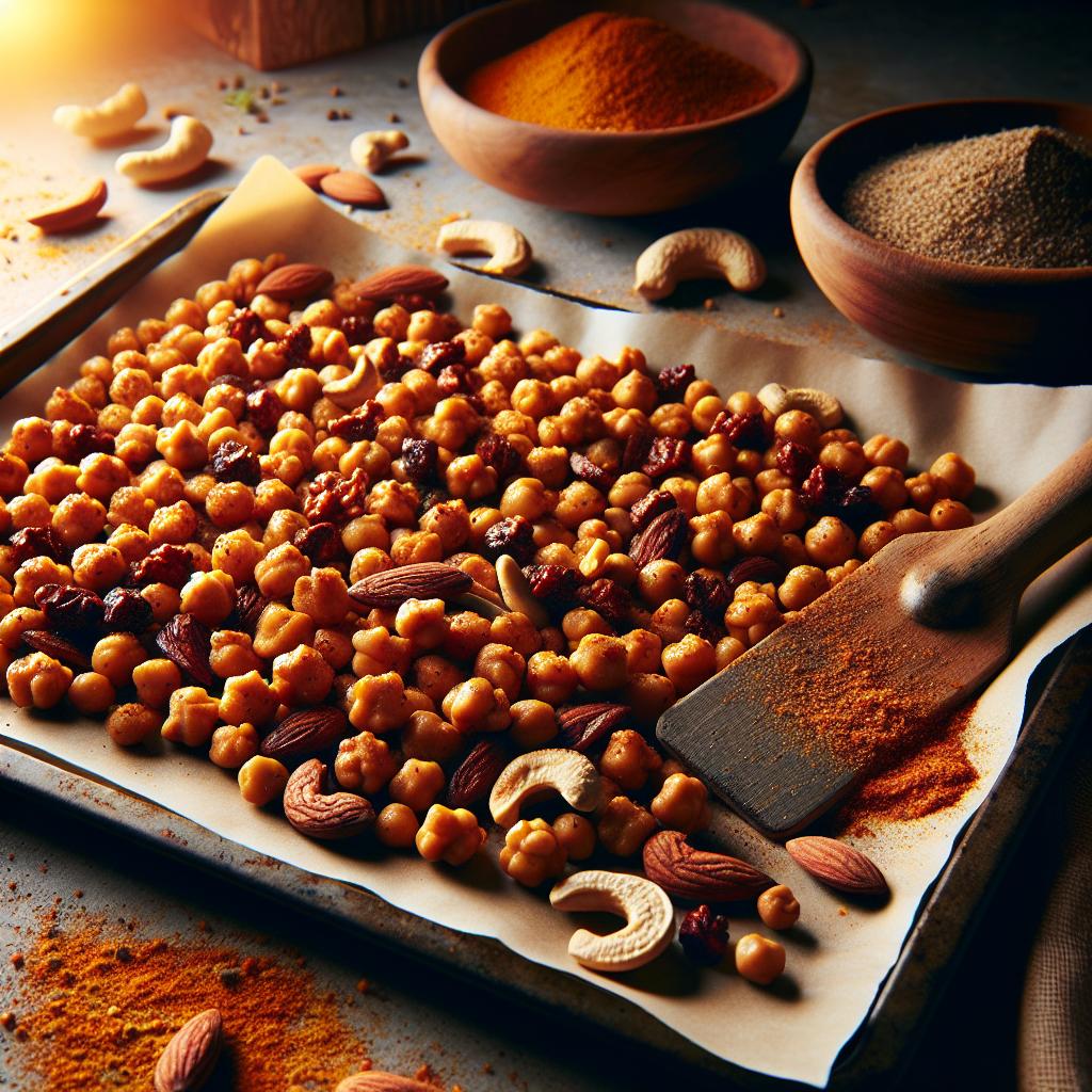 Spicy Roasted Chickpea and Nuts Mix