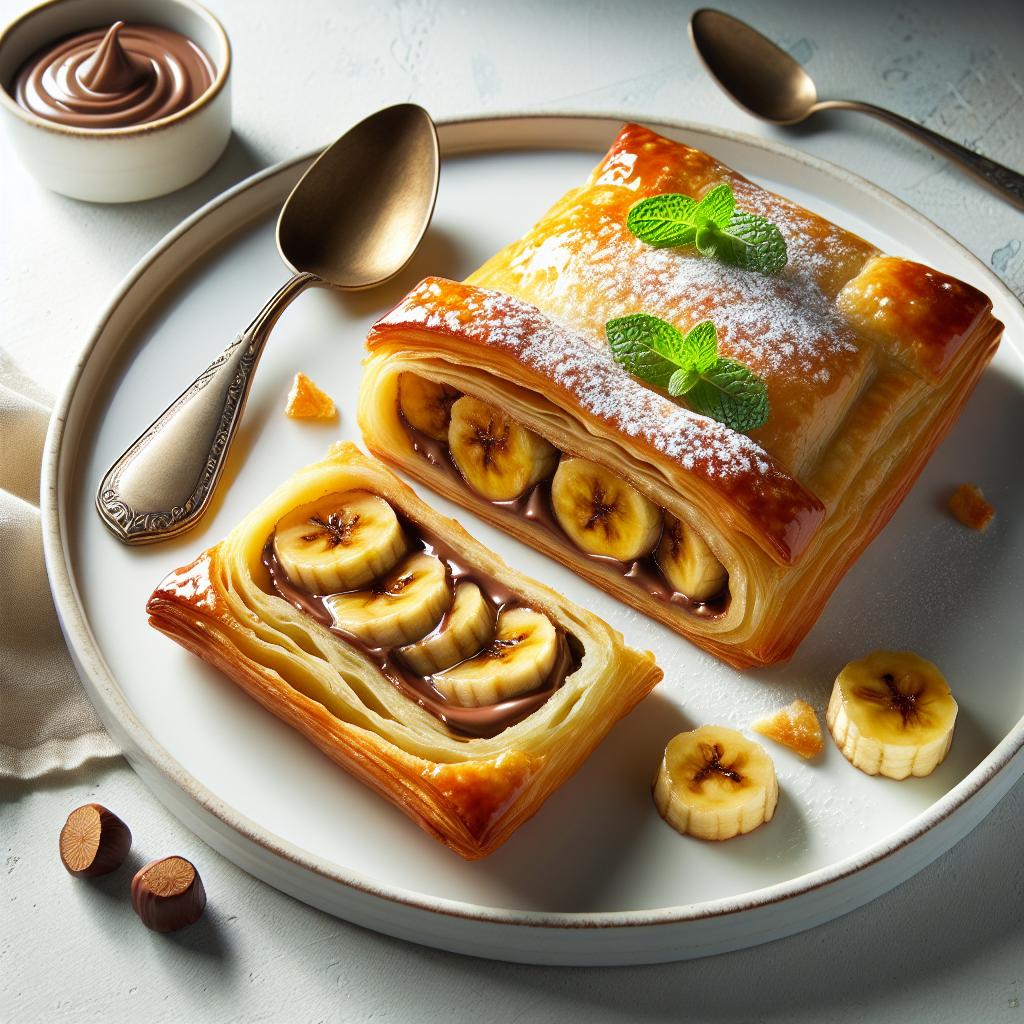 Banana & Nutella Stuffed Puff Pastry
