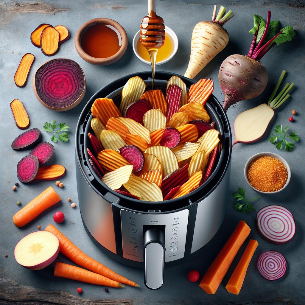 Honey Glazed Root Vegetable Chips