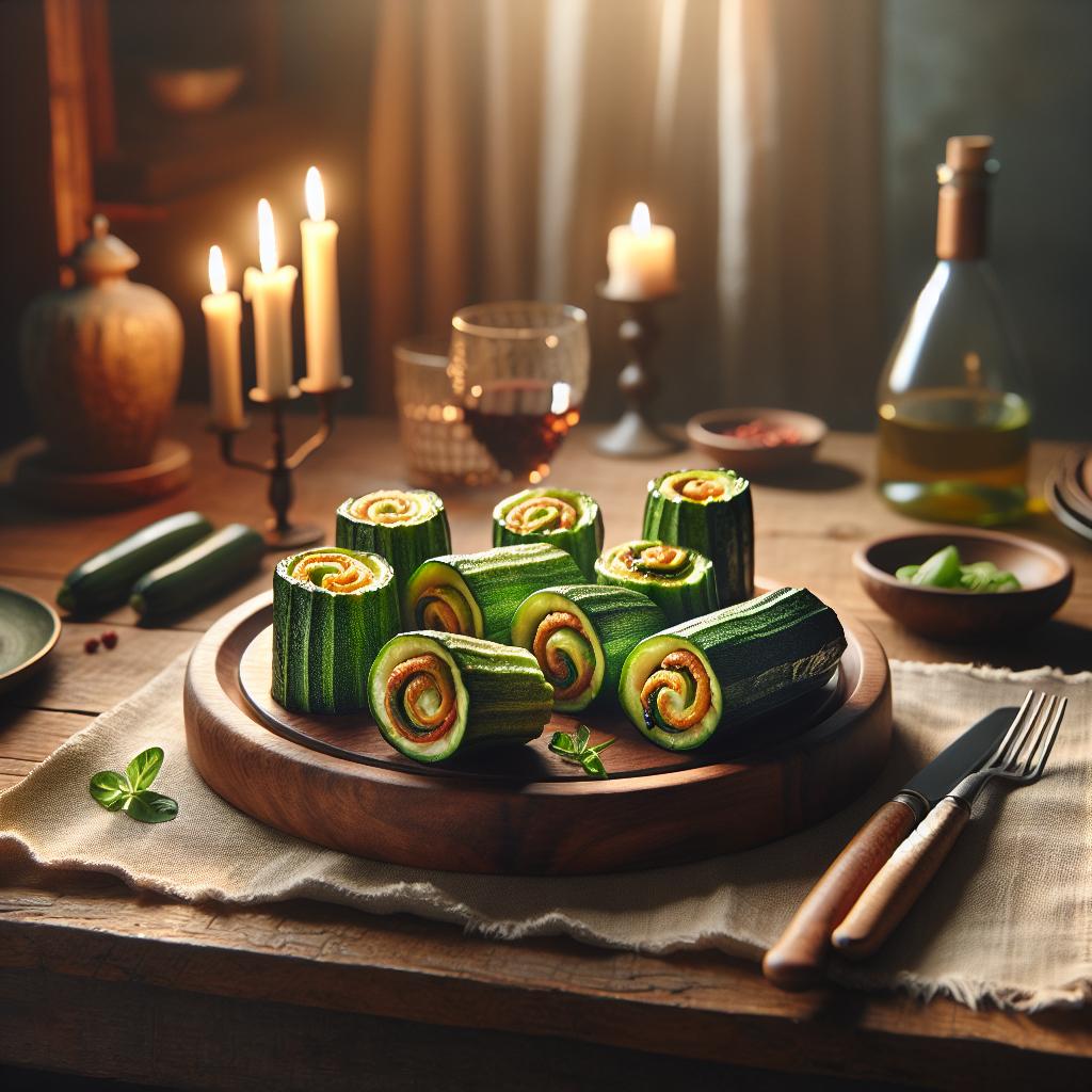Stuffed Courgette Rolls