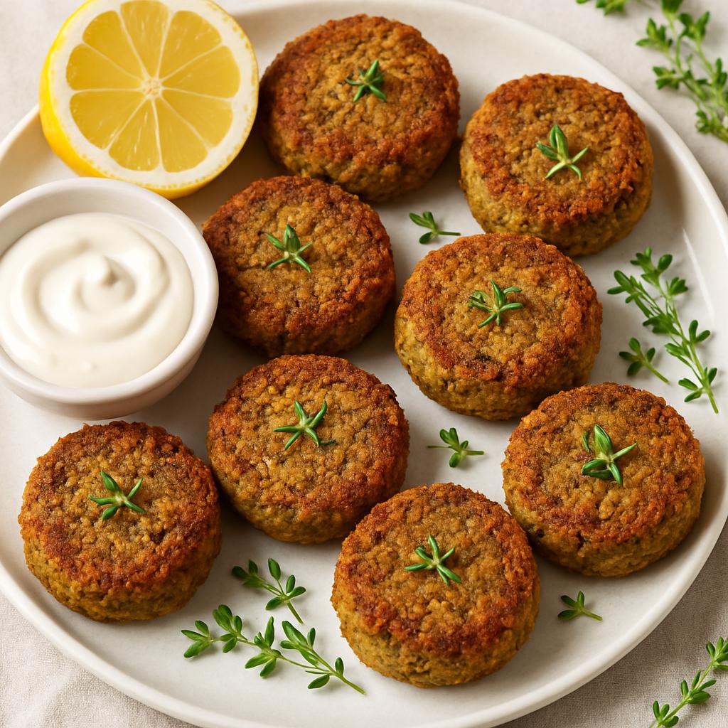 Crispy Lemon Thyme Baked Falafel
