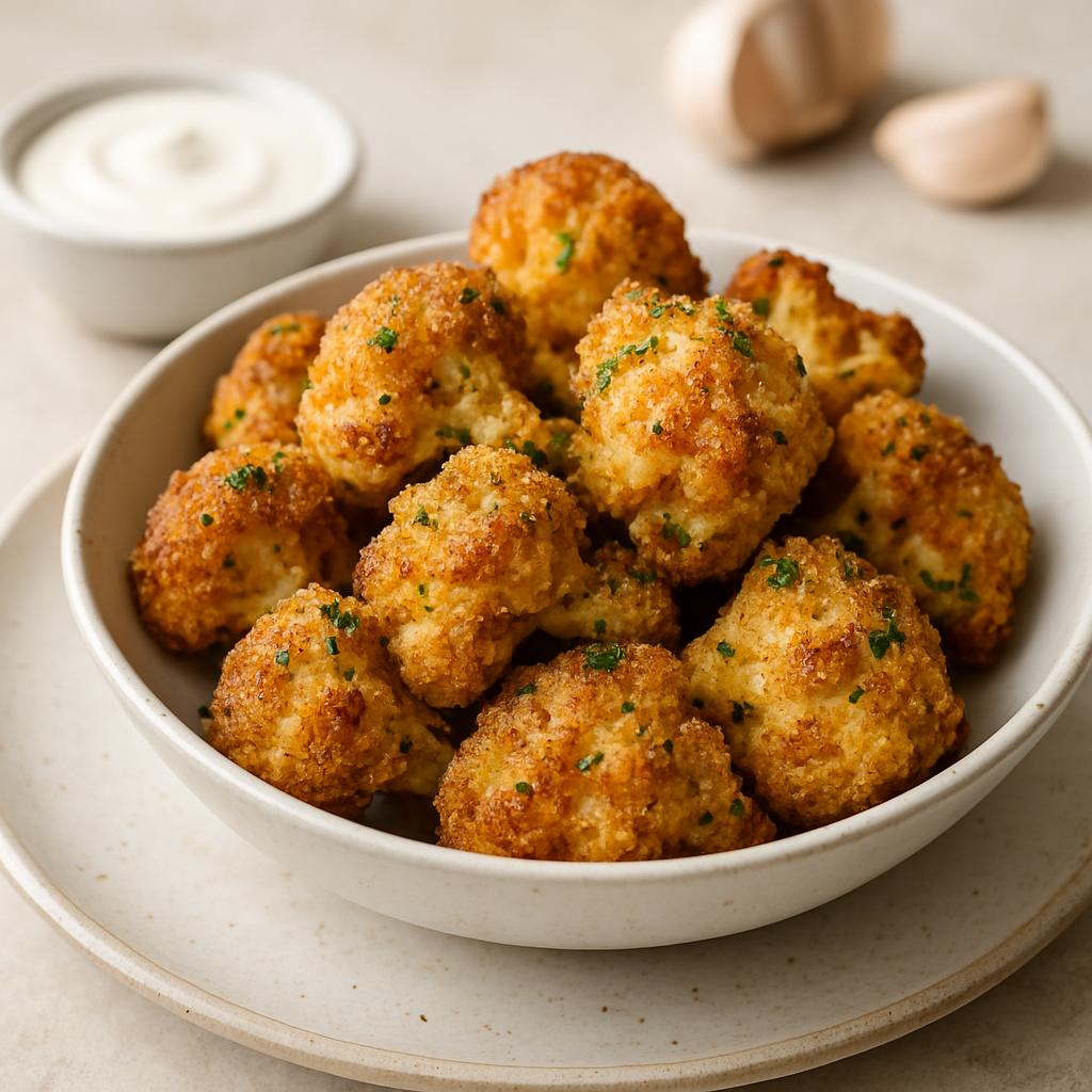 Crispy Garlic and Parmesan Cauliflower Wings