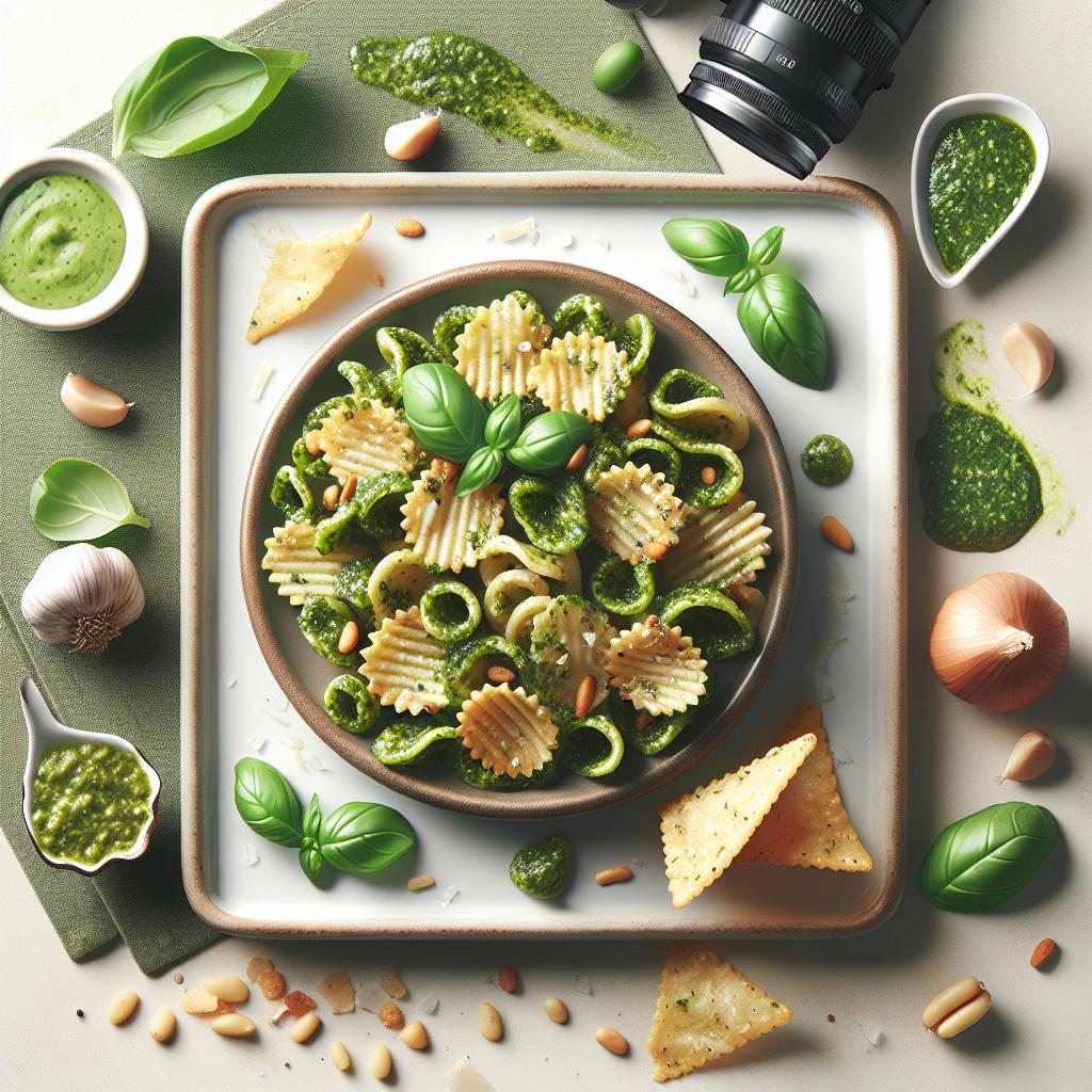 Air Fryer Pesto Pasta Chips