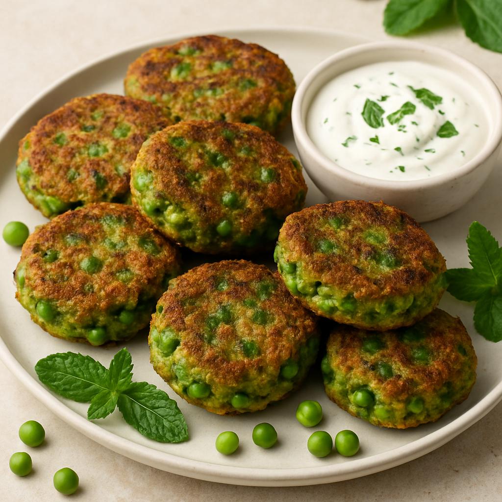 Crispy Minted Green Pea Fritters