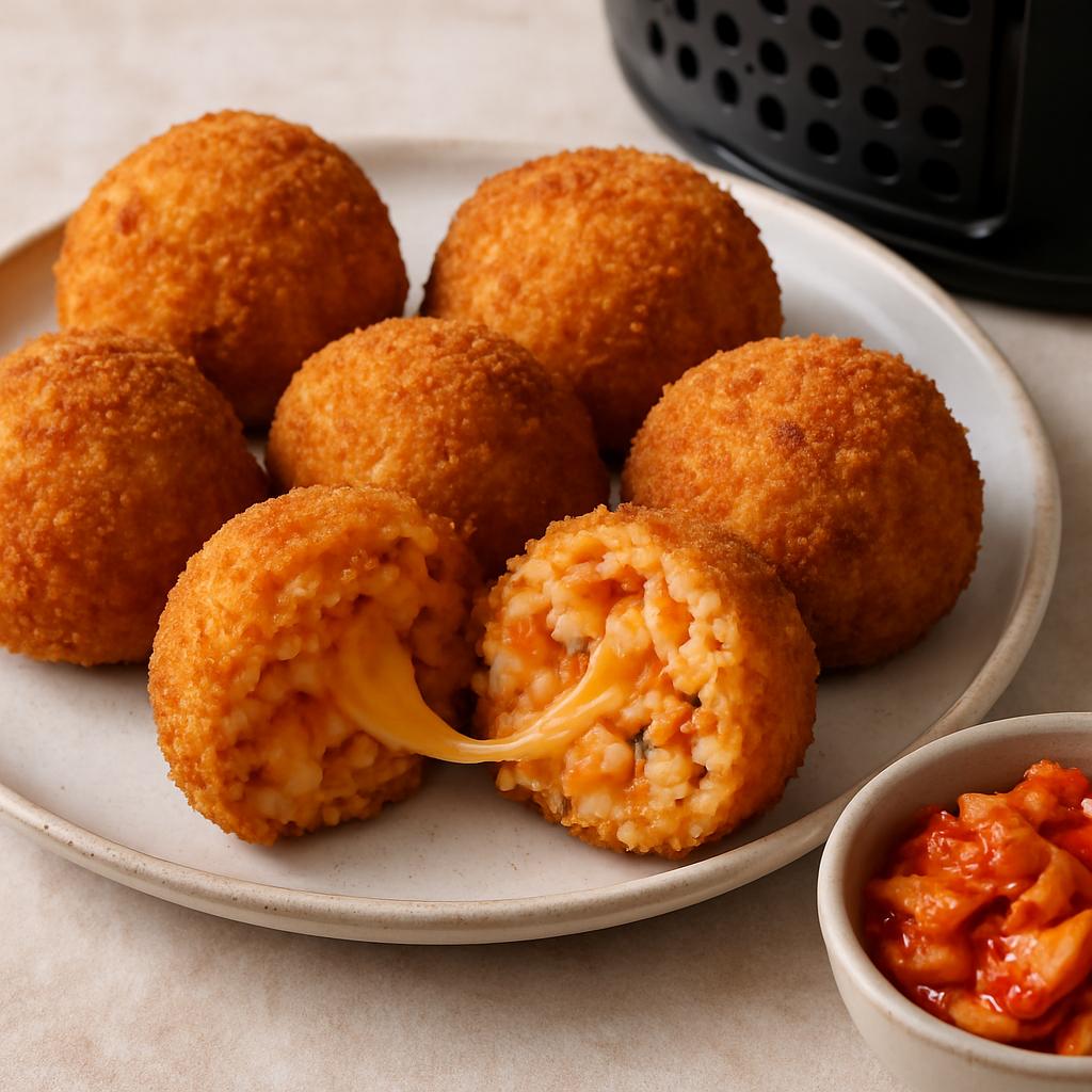 Crispy Kimchi and Cheese Rice Balls