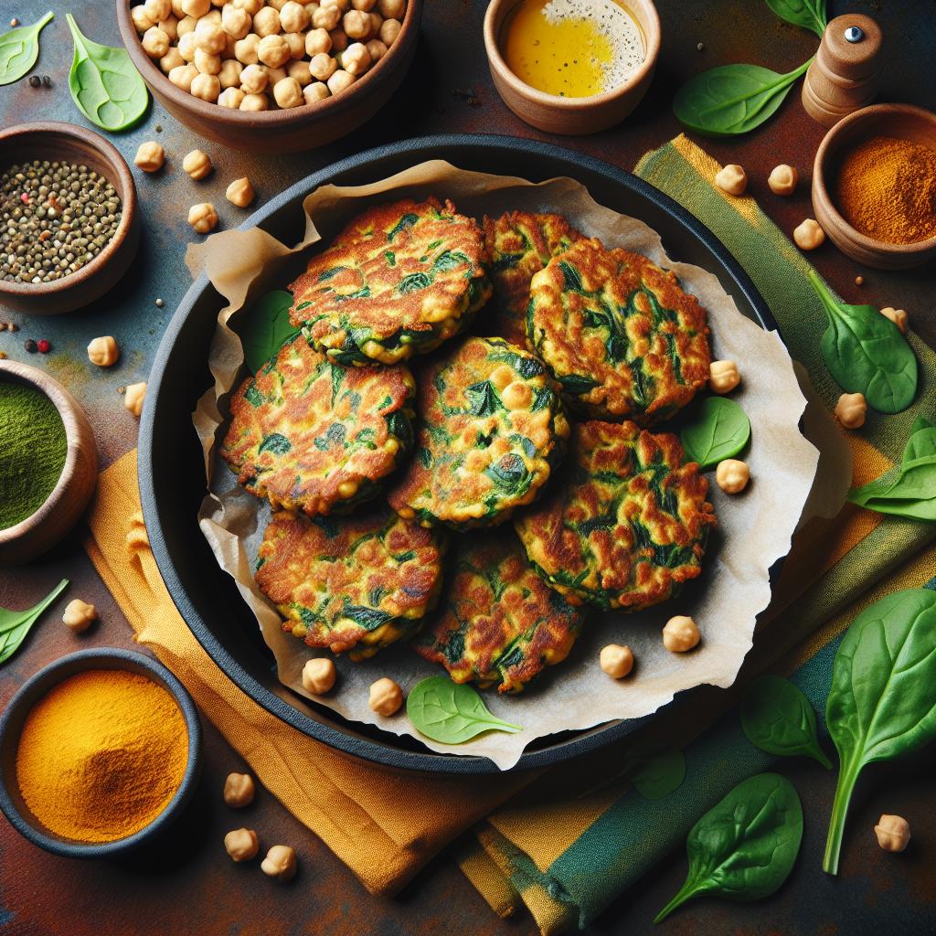 Crispy Chickpea and Spinach Fritters