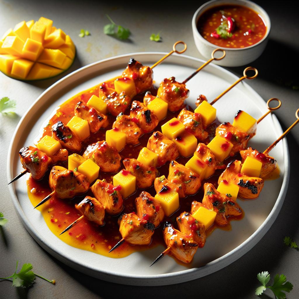 Mango Chilli Chicken Skewers