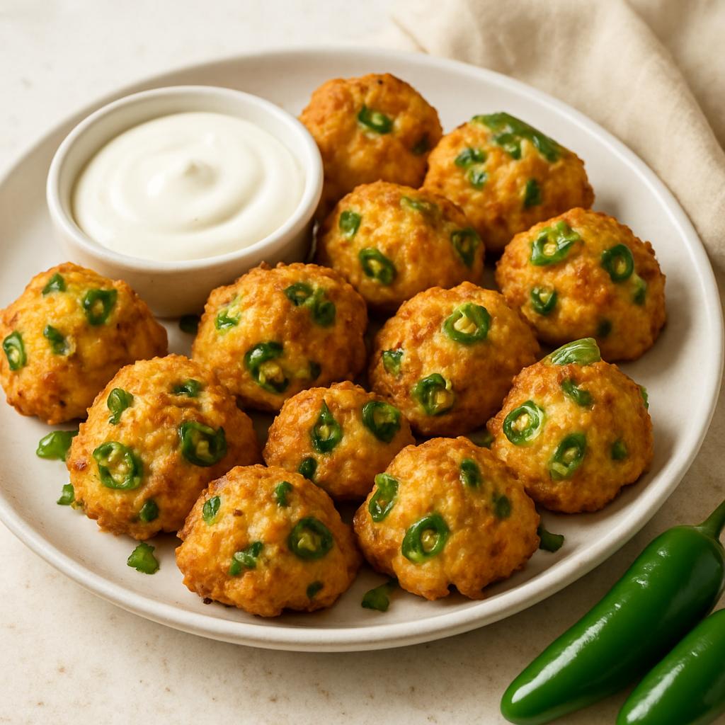 Cheesy Cauliflower and Jalapeño Bites