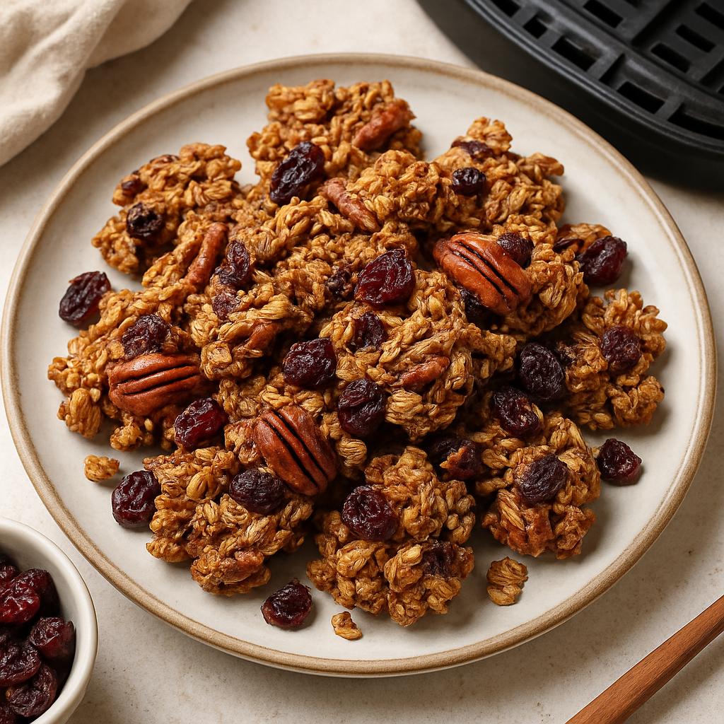 Spiced Pecan and Cranberry Granola Clusters