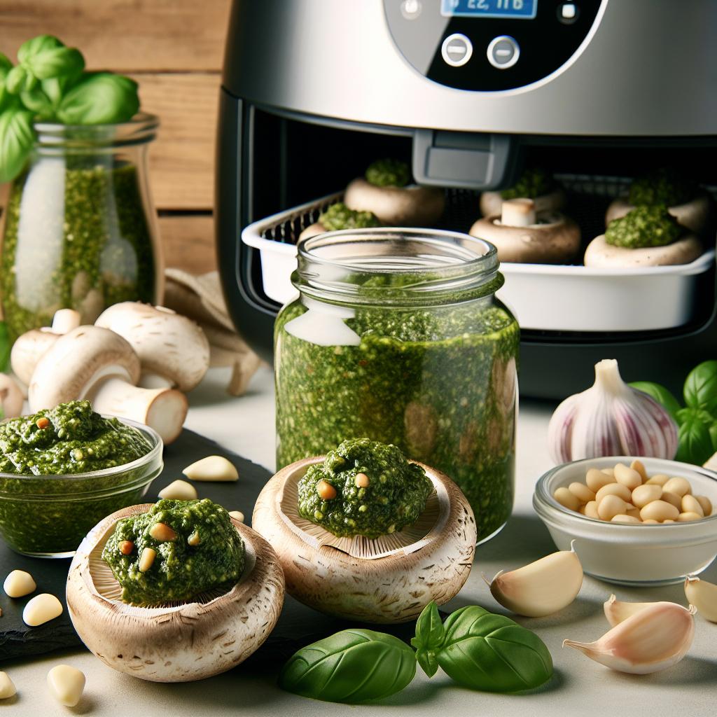 Pesto Stuffed Mushrooms