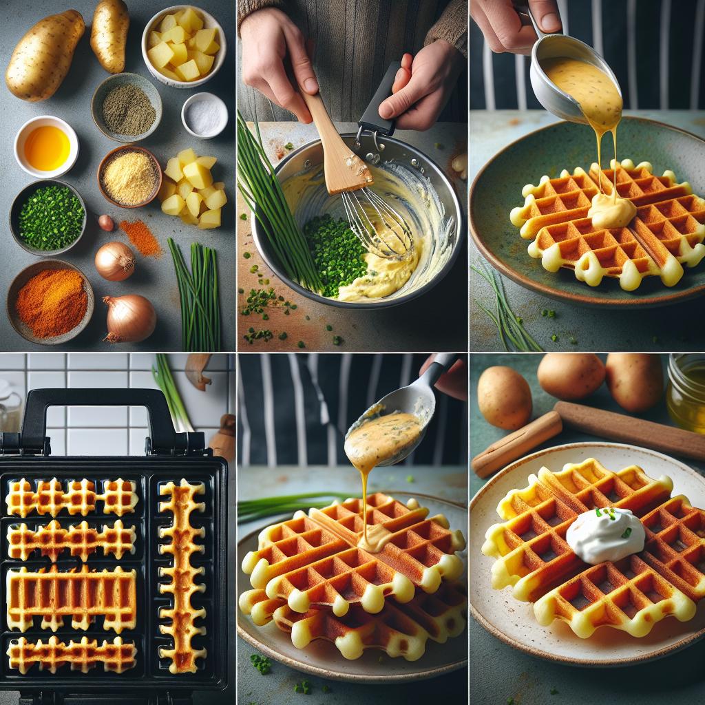 Crispy Potato and Chive Waffles