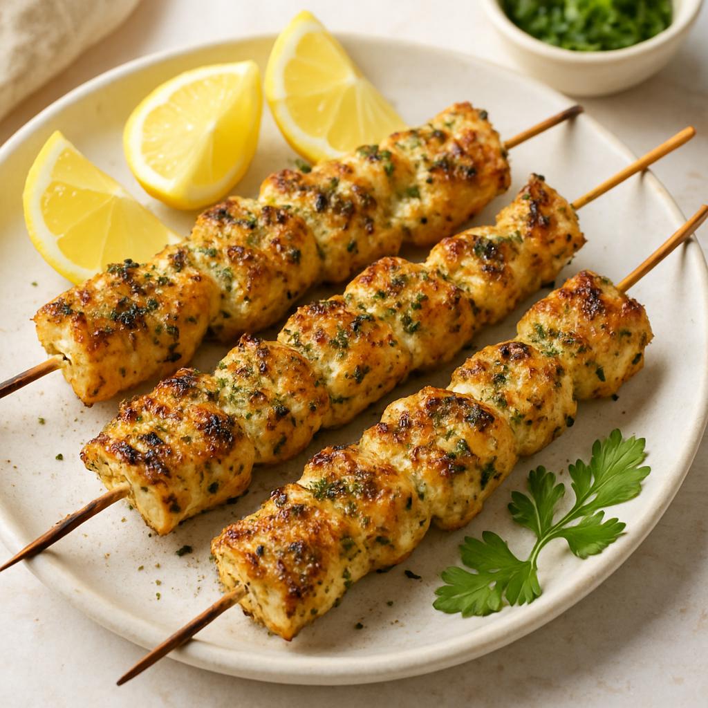 Crispy Lemon Herb Chicken Skewers