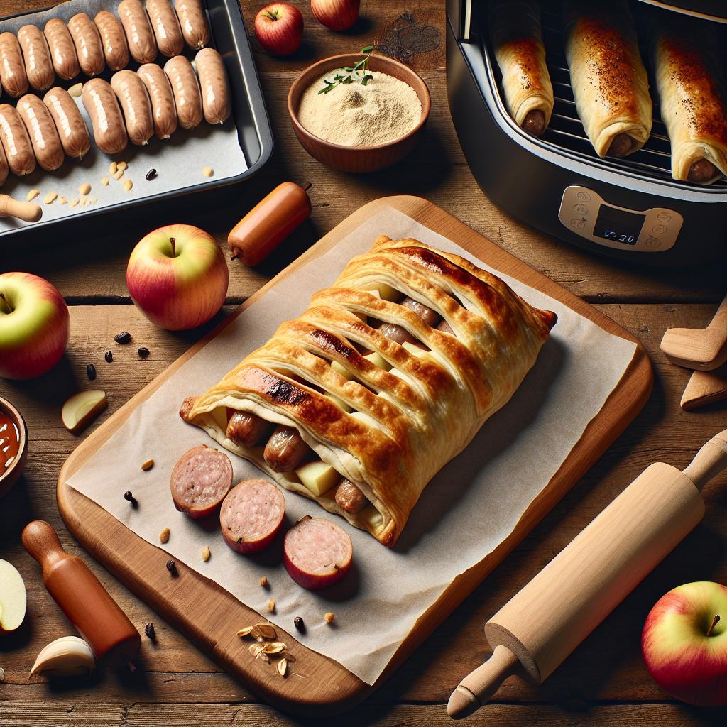 Sausage and Apple Puff Pastry Parcels